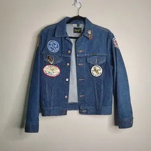 ジャケット・アウター DENIM LIKE PRINT SHIRT Alexander Wang logo-print Denim Jacket | Blue | FARFETCH